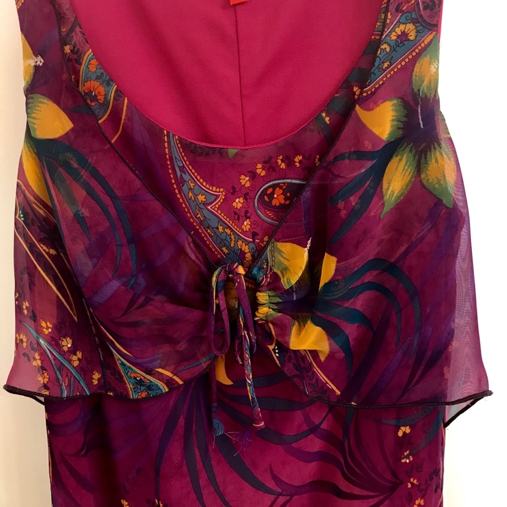 Flowing tropical cocktail dress